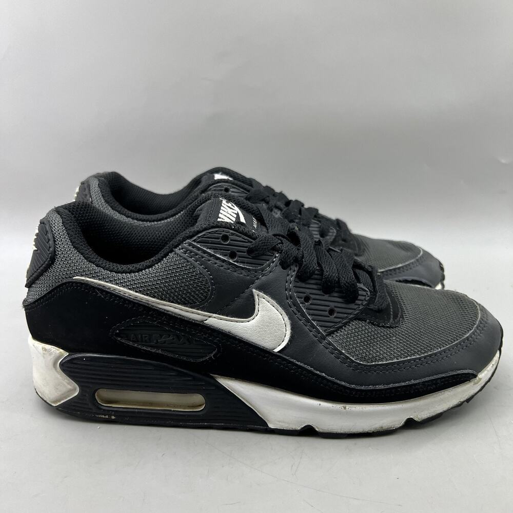 Women's 8.5 / Men's 7 - Nike Air Max 90 Gray Black Running Comfort Shoes Sneaker